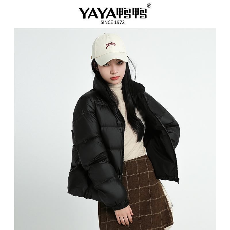 YAYA/鸭鸭2022年新款羽绒服秋冬立领休闲面包服外套YE2B605326A