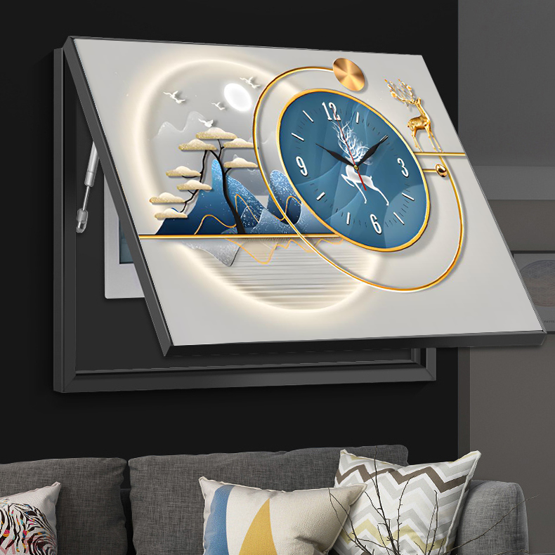 【钟表款】电表箱装饰画简约配电箱挂画北欧遮挡开关餐厅壁画家居