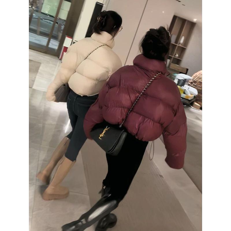 2023羽绒服女短款韩版宽松加厚小个子立领时尚洋气面包服潮