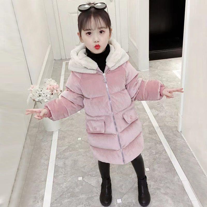 女童棉衣外套2023新款洋气小女孩棉袄儿童秋冬季中长款加厚棉服潮