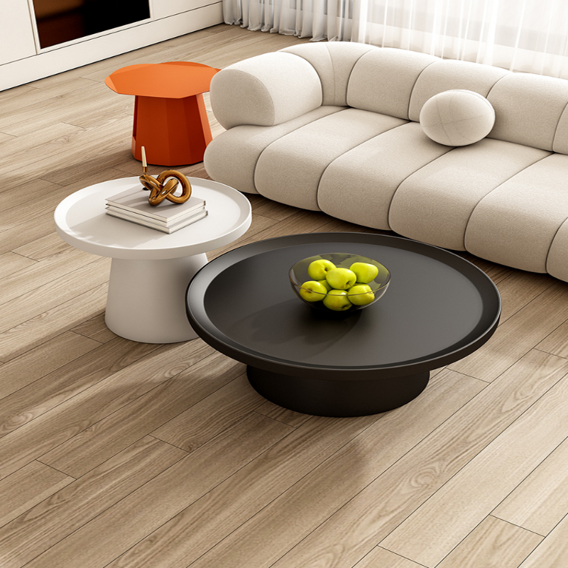 磨砂铁艺客厅奶油风桌子现代轻奢组合圆形异型马提尼茶几小型边几