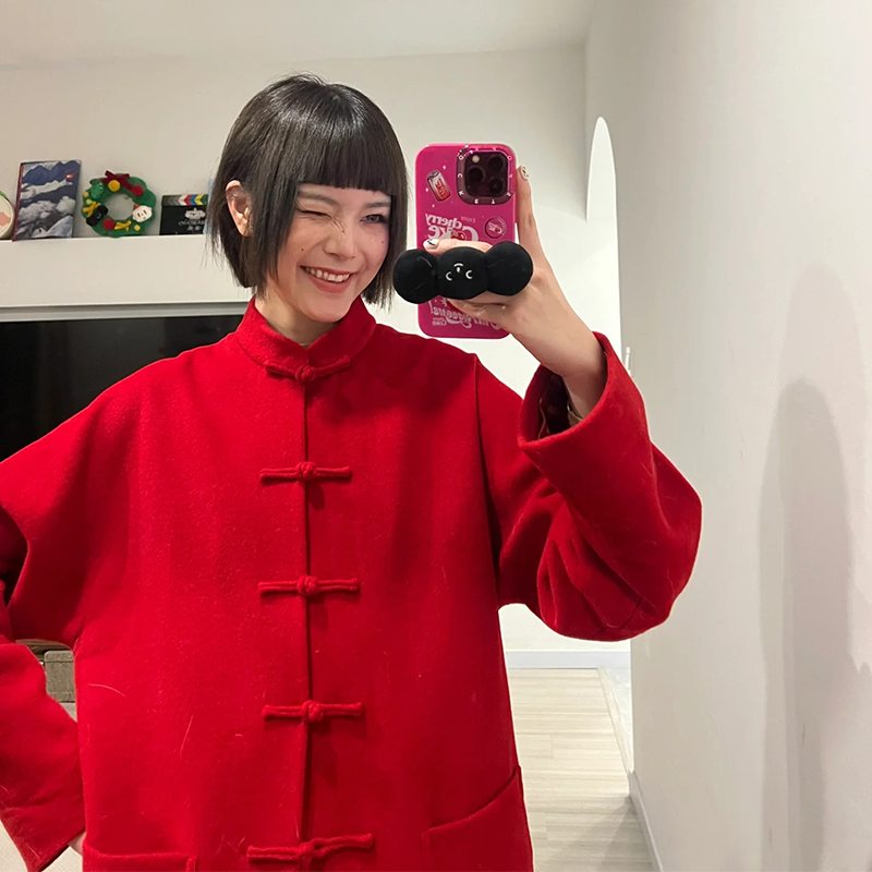 【叶胆大】王嘉尔5700版龙年限定 600克100%羊毛新中式唐装盘扣外套