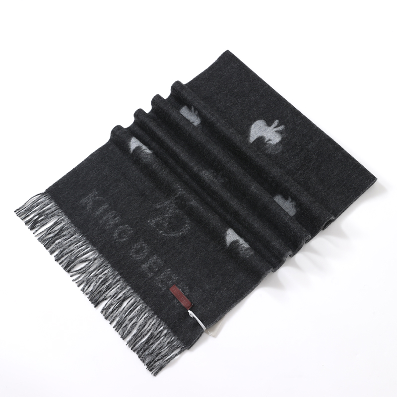 24年秋冬新款 纯山羊绒提花短顺毛加厚加厚围巾披肩两用920421018