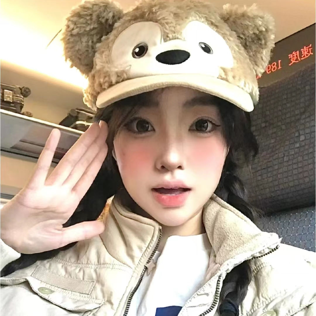 超萌达菲棒球帽可爱雪莉玫鸭舌帽外贸遮阳毛绒托尼帽子时尚学生