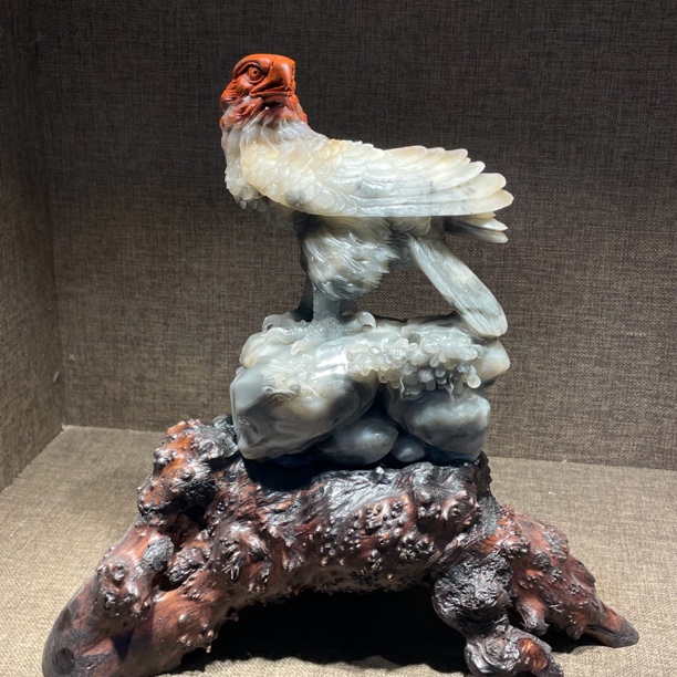寿山石老鹰龙玉玺印章摆件礼品