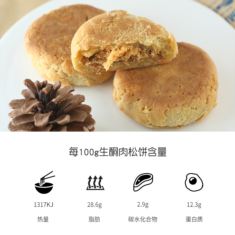 生酮肉松饼2个装早餐食品糕点动物奶油零食代餐饱腹共160克