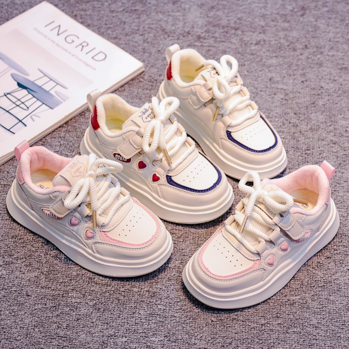 【二棉】儿童板鞋防水运动鞋二棉加绒棉鞋女童软底休闲鞋男童童鞋