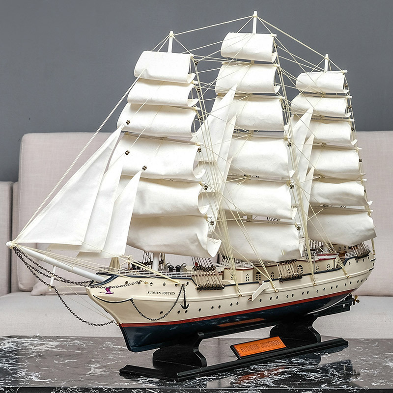 芬兰天鹅号木质大型一帆风顺帆船模型摆件仿真家居创意工艺品礼品