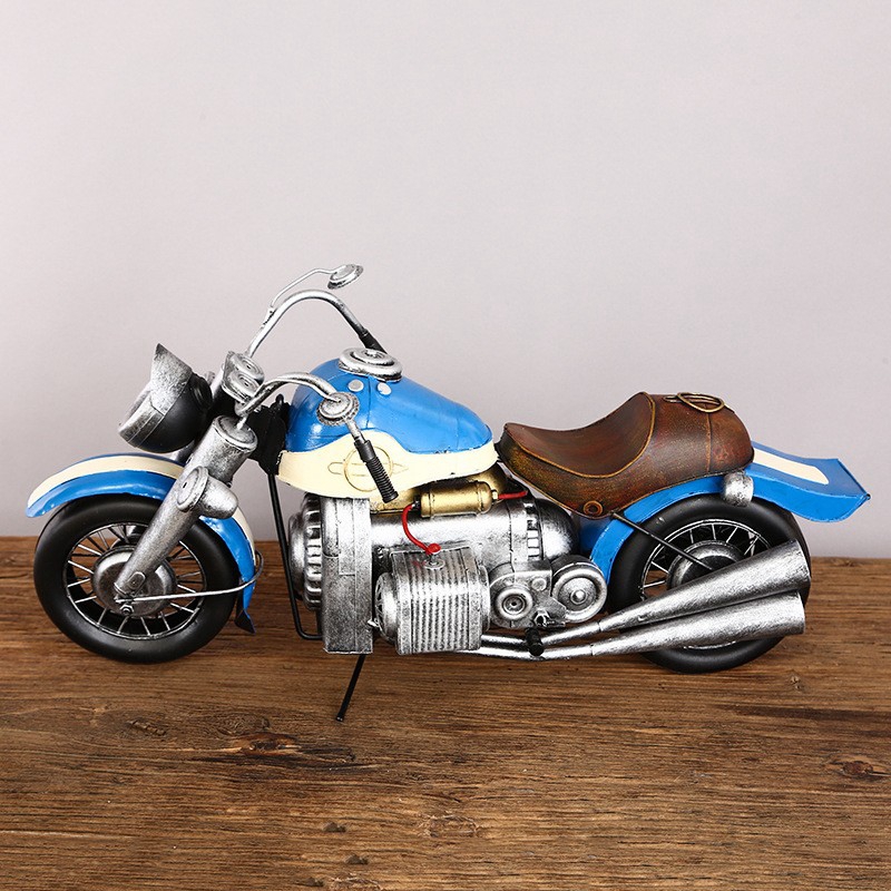 复古铁艺哈雷摩托车创意手工装饰道具办公酒吧网咖餐厅摆饰工艺品
