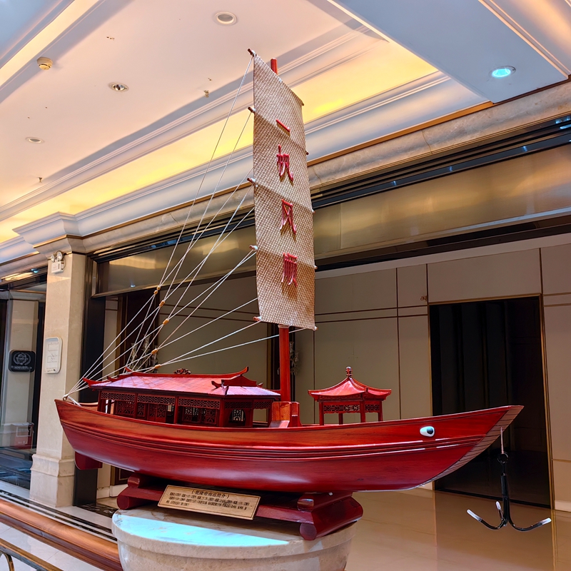 江南乾隆御船水乡帆船模型渔船乌篷船中式工艺船实木大船装饰品