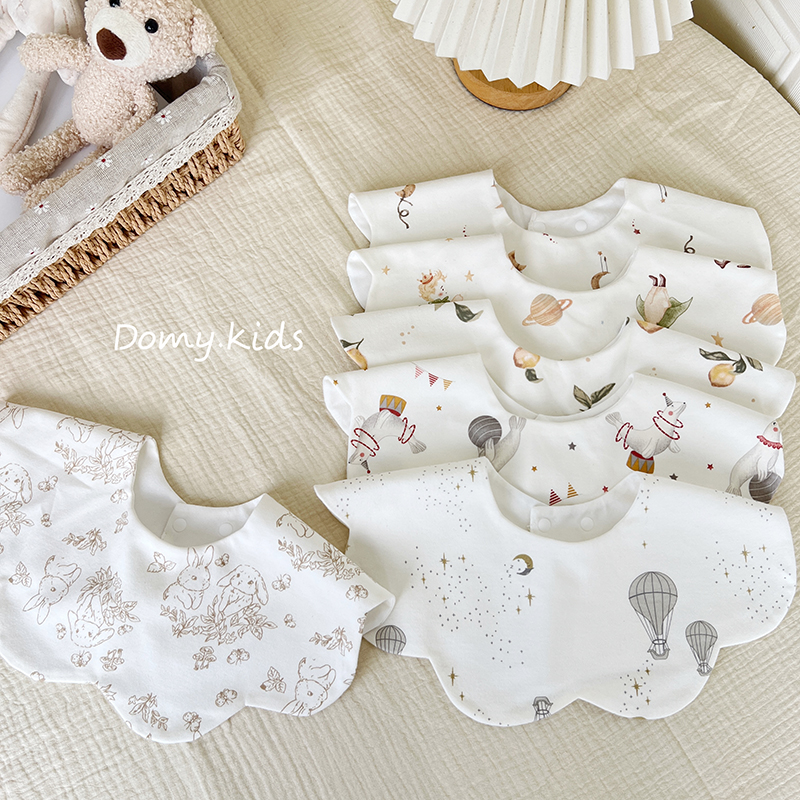 【单向导湿】婴儿口水巾宝宝纯棉加大防水小围嘴男女宝双层A类围兜