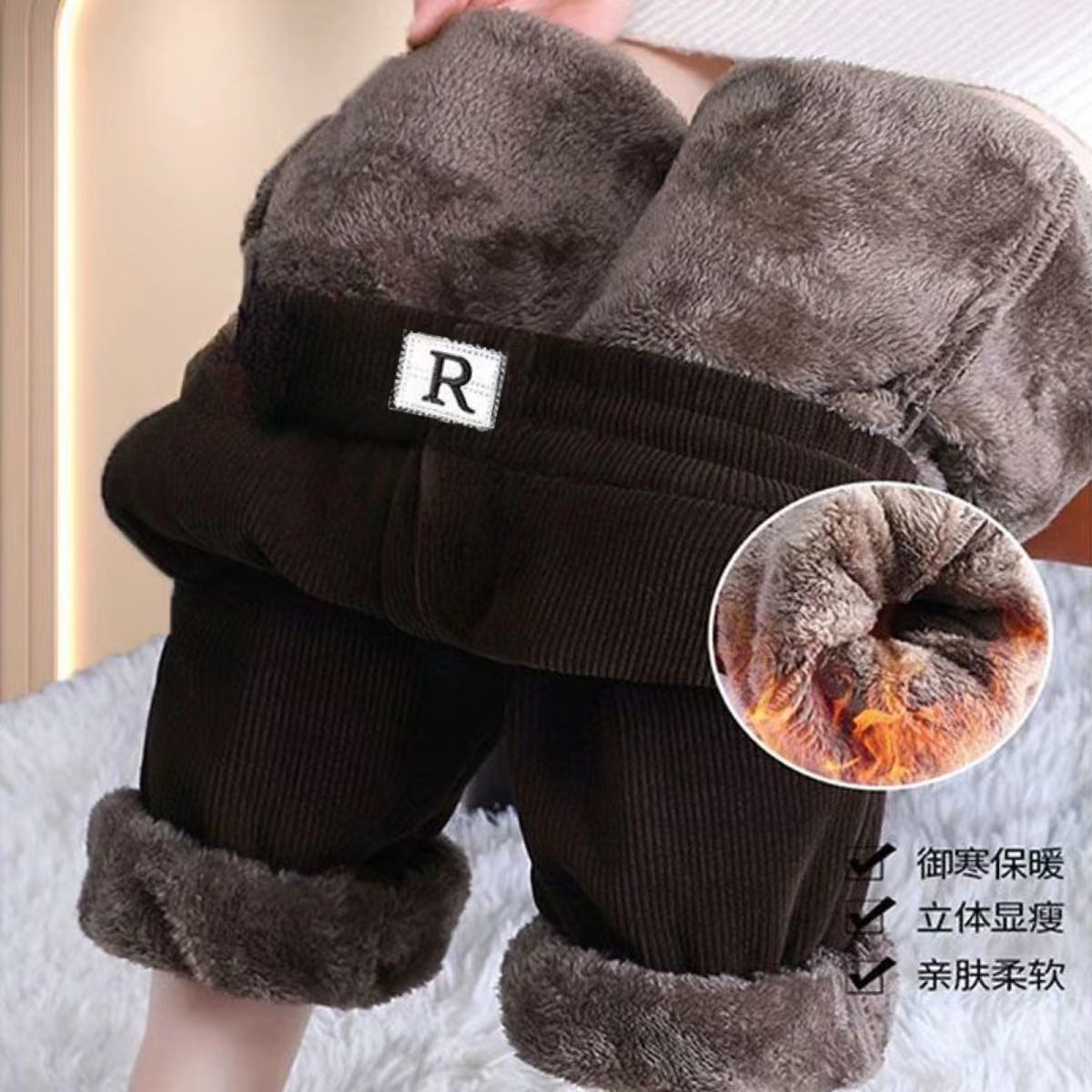 【专柜R款品质】冬季新款加绒加厚休闲百搭显瘦保暖小脚女哈伦裤长