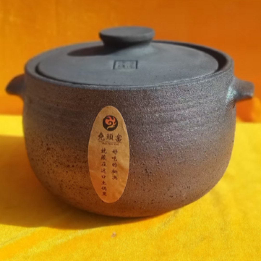非遗尧头白氏手工黑砂锅4升家用炖锅煲汤无釉健康4-5人用大容量