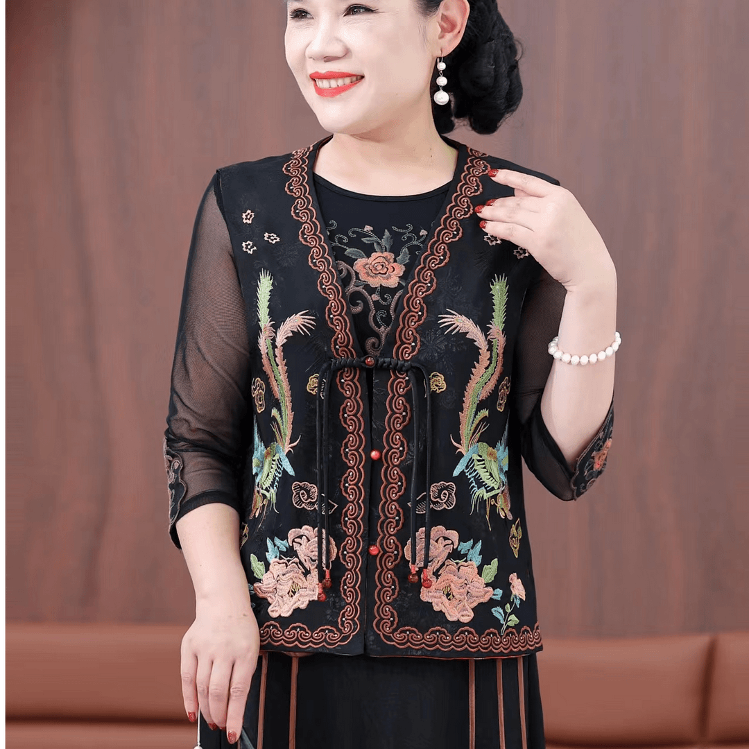 【凤舞】新中式国风重工刺绣双面双穿马夹复古百搭时尚洋气外穿马甲