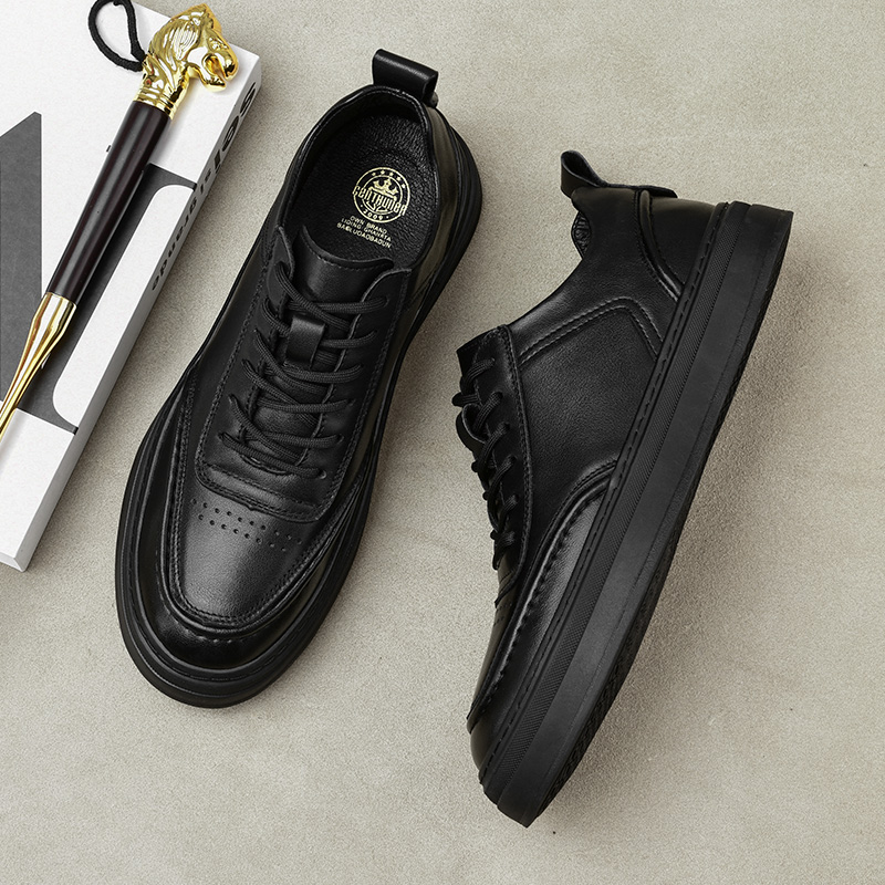 9971皮鞋男新款高档头层牛皮英伦潮流男士休闲软底时尚百搭板鞋男