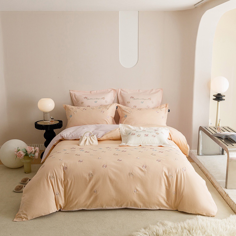 【爱丽丝仙境】法式浪漫花朵刺绣全棉纯棉100%棉四件套套件