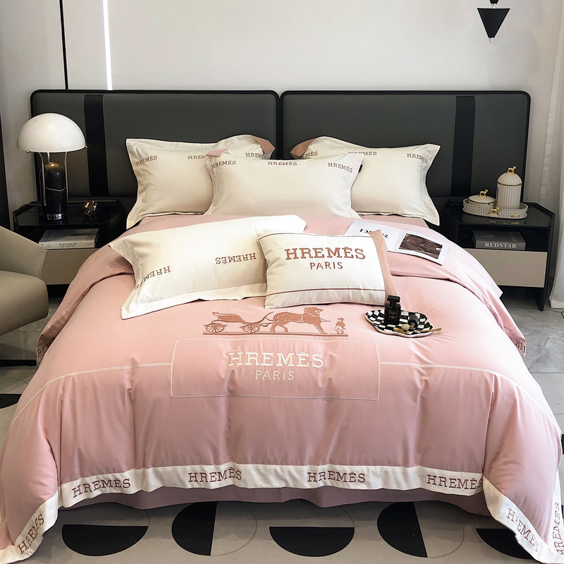 【伯爵夫人】加厚全棉陶瓷磨毛英伦风简约刺绣四件套