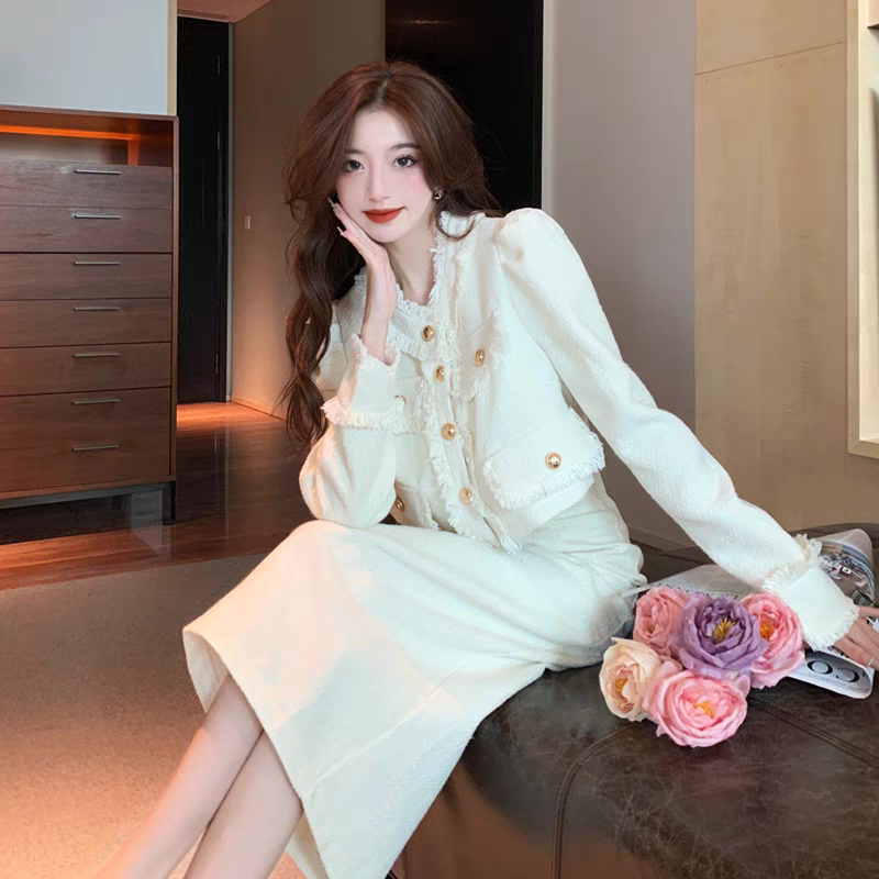 菜菜199专属 小香风短外套半身裙两件套早秋冬季2024名媛气质法式