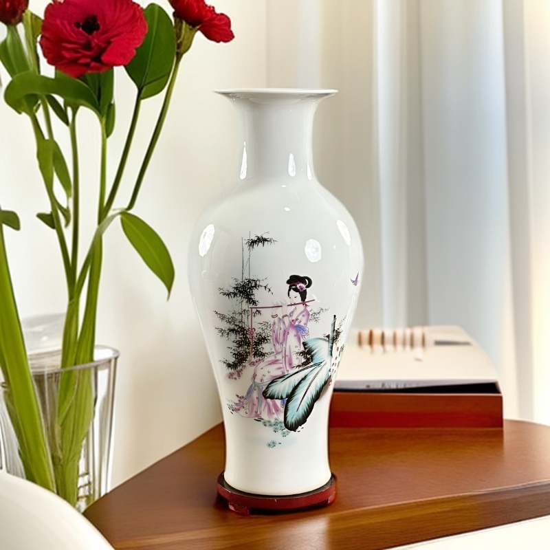 景德镇陶瓷花瓶摆件现代中式客厅家居饰品电视酒柜水养插花瓶摆件