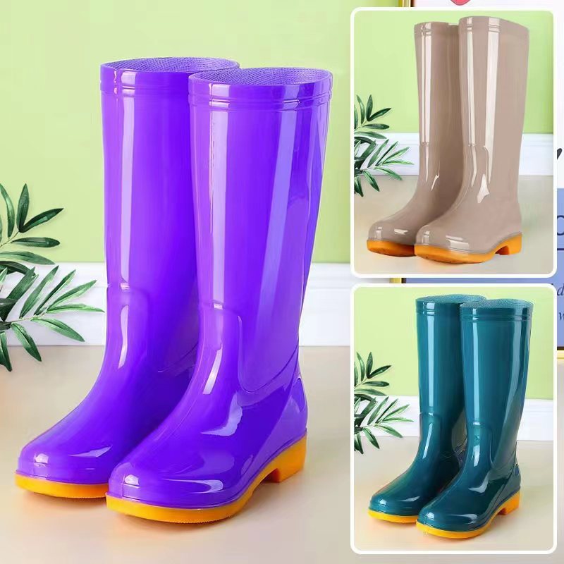高筒雨靴雨鞋防水鞋胶鞋套鞋女时尚中筒加绒棉保暖成人防滑厨房夏