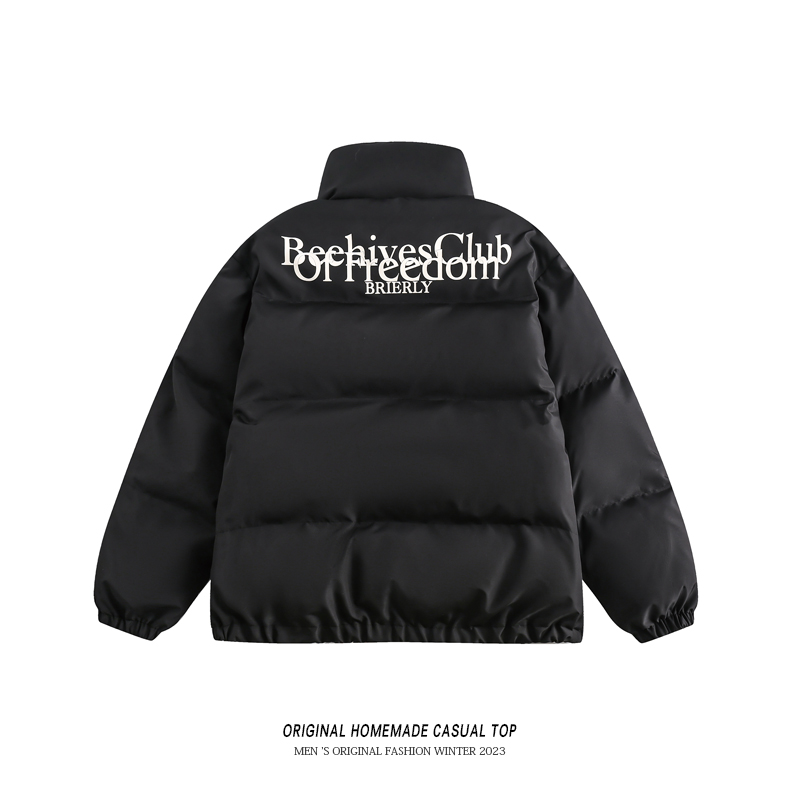 OLDTRIBE冬季潮流学院风格子工装棉衣男女同款加厚外套双面穿棉服