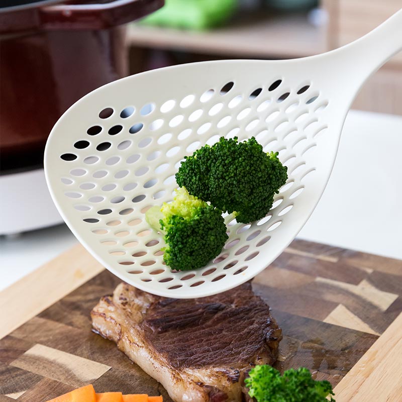 家用捞勺日式长柄耐高温捞面饺子大漏勺厨房用笊篱捞勺漏勺过滤网