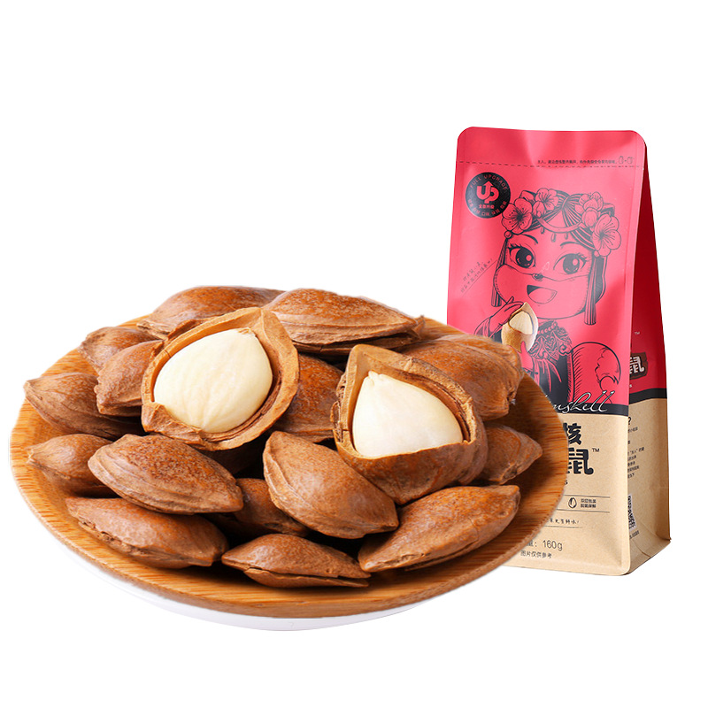 三只松鼠奶香小白杏160g袋非巴旦木坚果大头装杏核颗粒开口食用