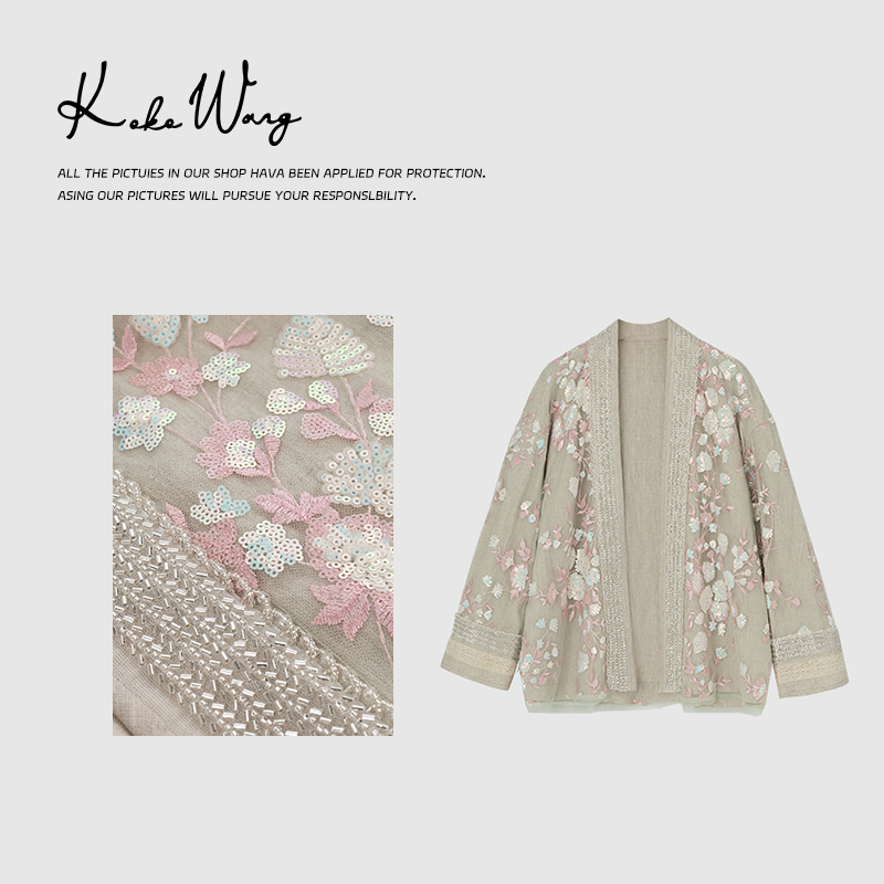 KOKOWANG极简轻国风重工钉珠刺绣禅意清风高级感外套020683L21W41