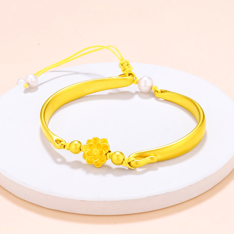 【木木专享】足金999 莲花半镯 BP 5120