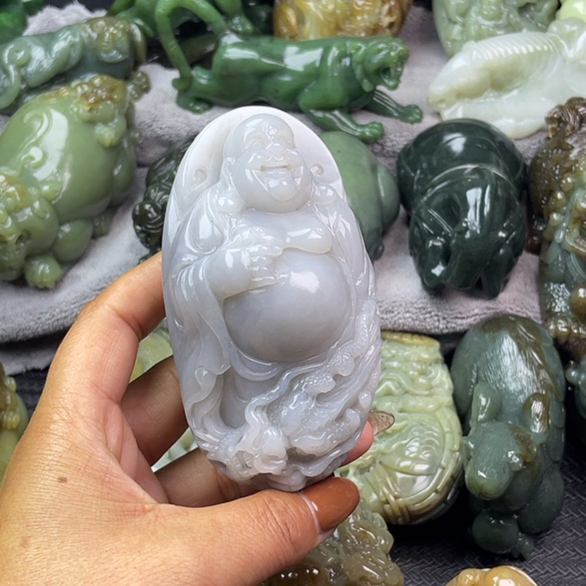 【闪购商品】和田玉把件未镶嵌爆***花