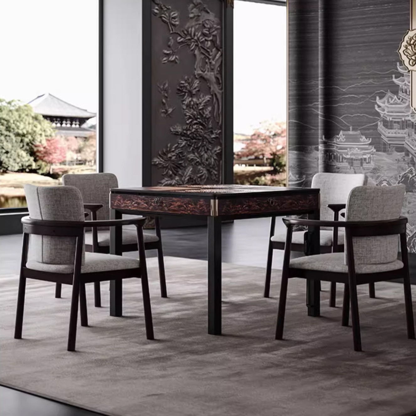 四方城T650浮雕系第三代麻将机全自动家用餐桌两用电动静音麻将桌