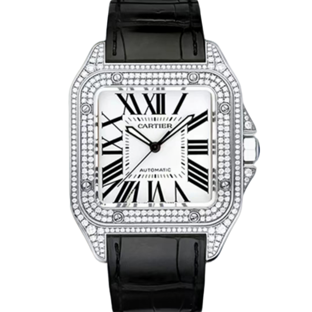 95新 Cartier/卡地亚 卡地亚山度士系列 机械 后钻 41*51mm  