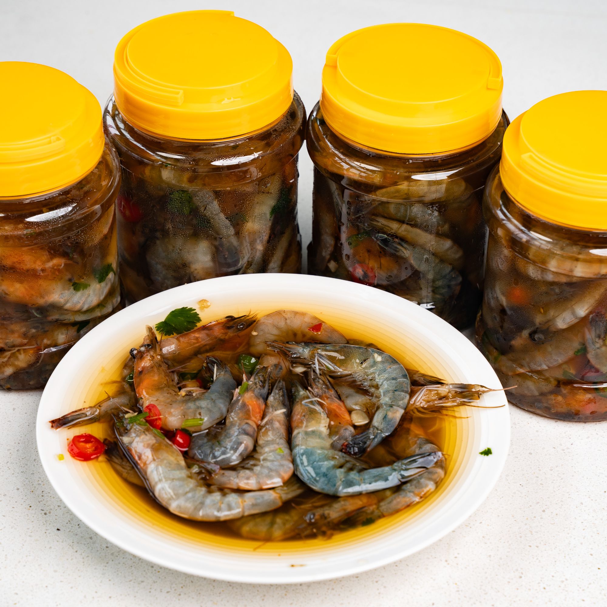 渠鲜码头生呛大虾生腌大虾750g开盖即食活虾腌制肉质鲜嫩