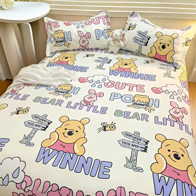 【蜂蜜熊】100%纯棉全棉多尺寸全棉斜纹榻榻米单人小清新罩床