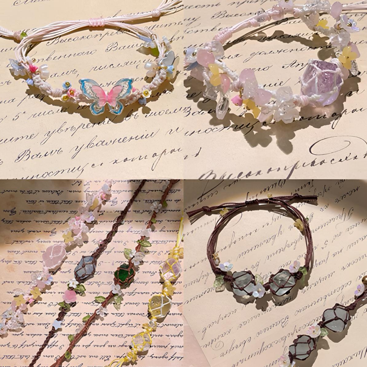 非金属布艺手链 直播间选款手作原创专拍链接超仙甜美编织清新