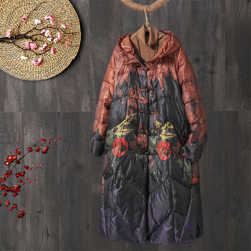 《郡梵纪》民族风长款外套时尚加厚复古保暖连帽秋冬冬季国风