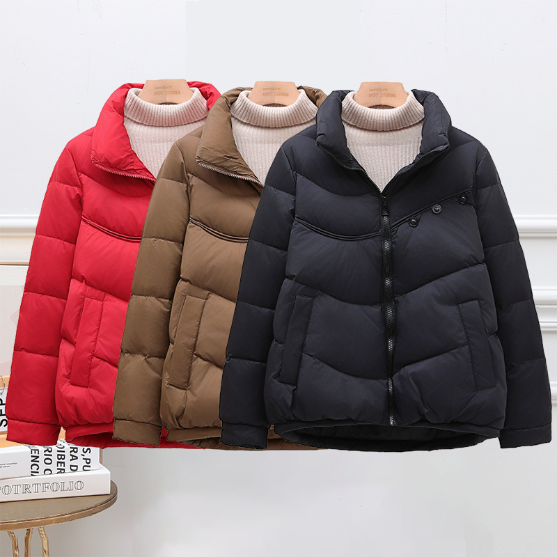 嘉号【郡梵纪/JVFAMJN】女短款冬季新款韩版宽松立领保暖外套