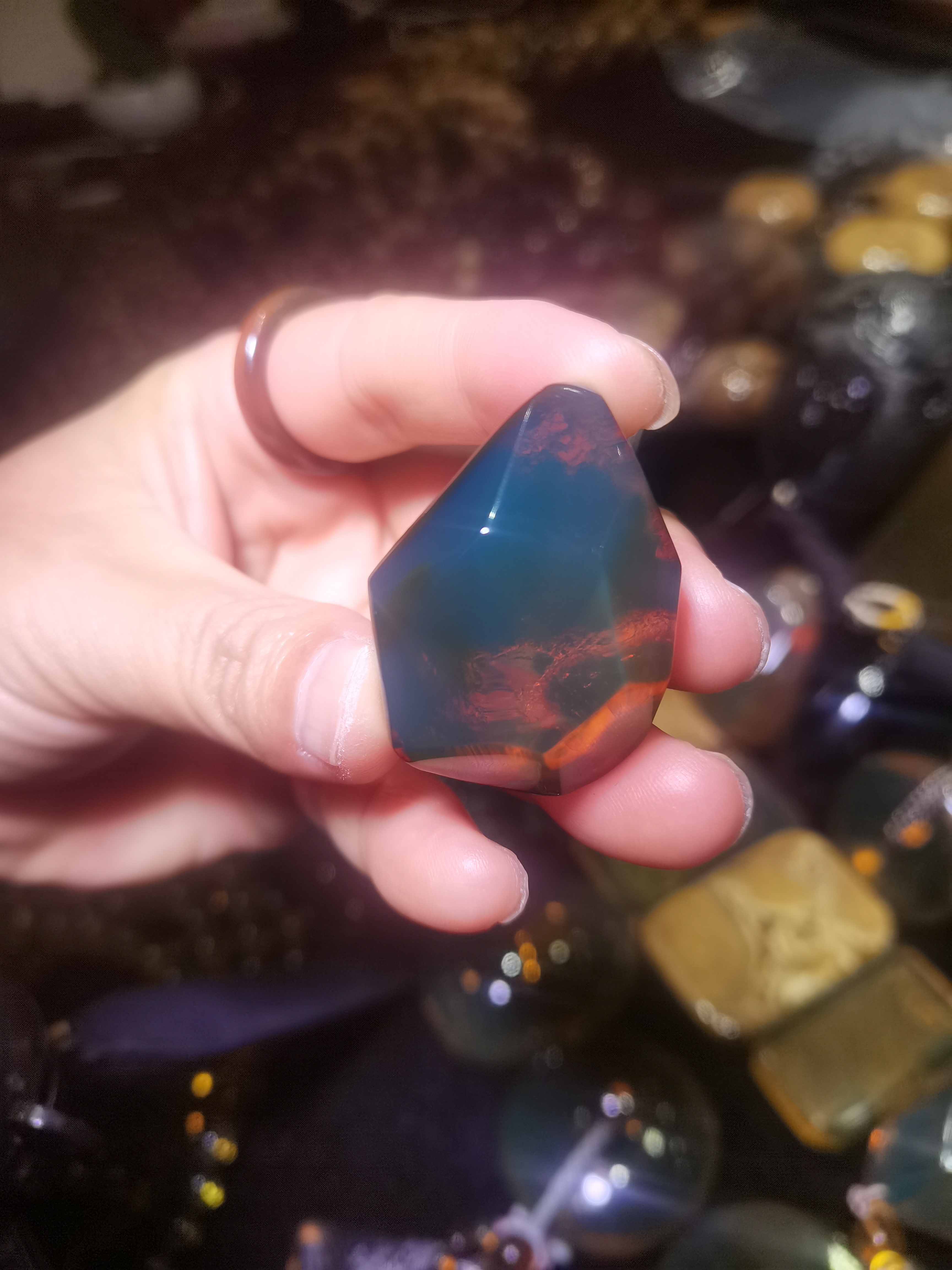 缅甸琥珀蓝血吊坠打空不支持退货