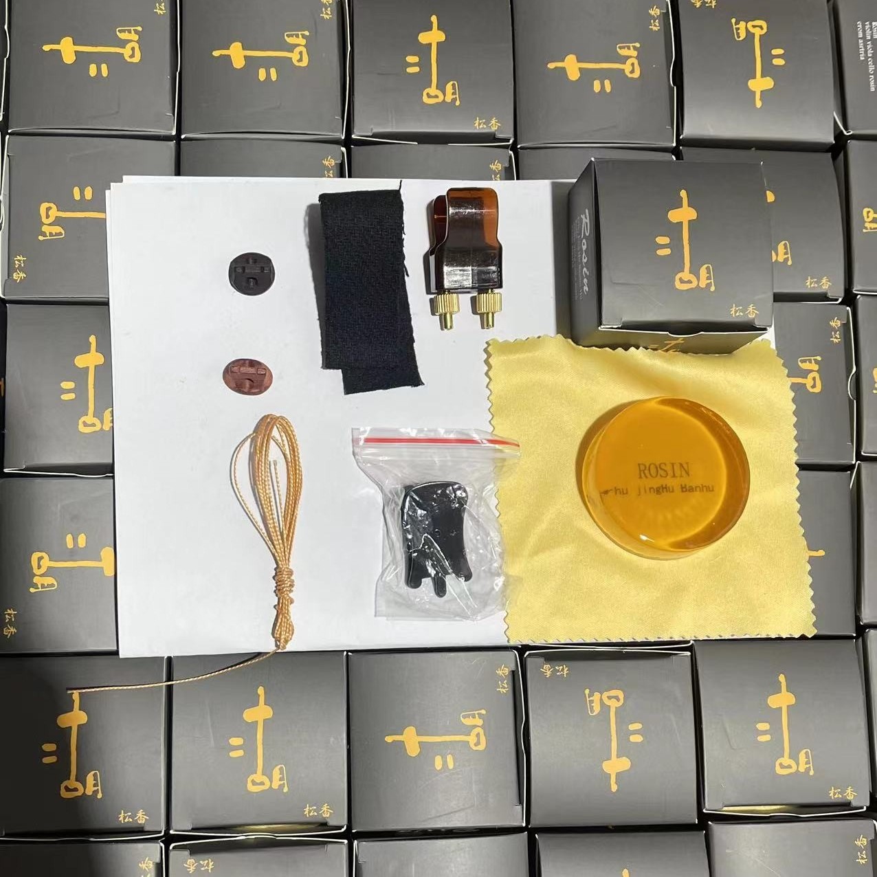二胡配件大全 琴码松香音垫弱音夹微调千斤 全套配件乐器配件
