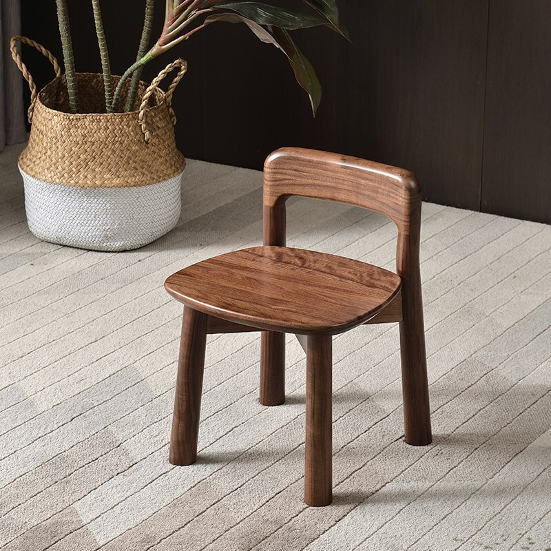 北美黑胡桃小凳子创意木凳方凳圆凳换鞋凳现代简约儿童凳矮凳家用