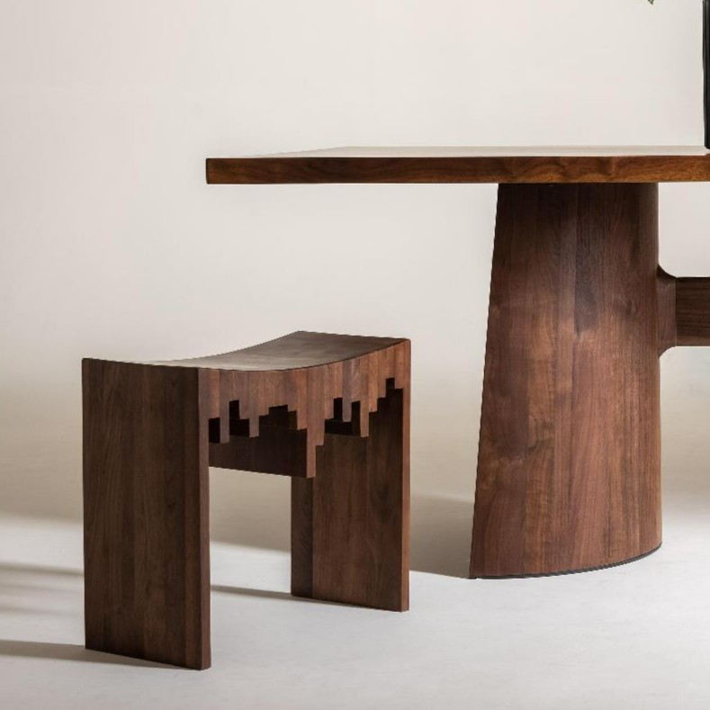 北美黑胡桃矮凳小板凳方凳城市凳原木实木凳子简约北欧换鞋凳坐凳