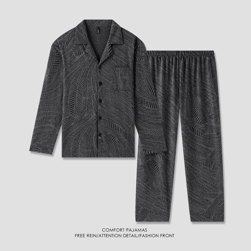 睡衣男士春秋款长袖长裤高级感家居服男款秋季可外穿休闲大码套装