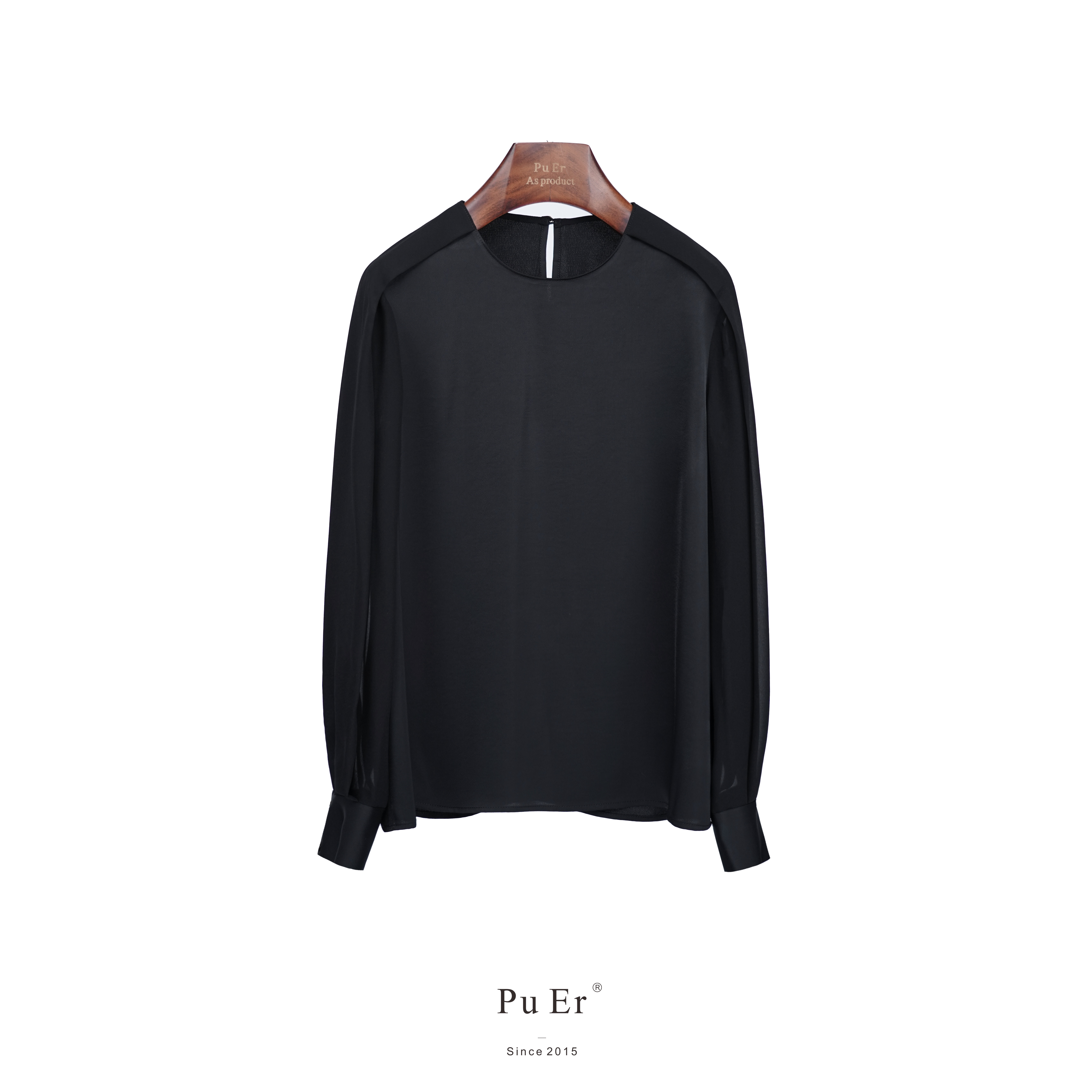 璞迩经典浓黑套头小衫