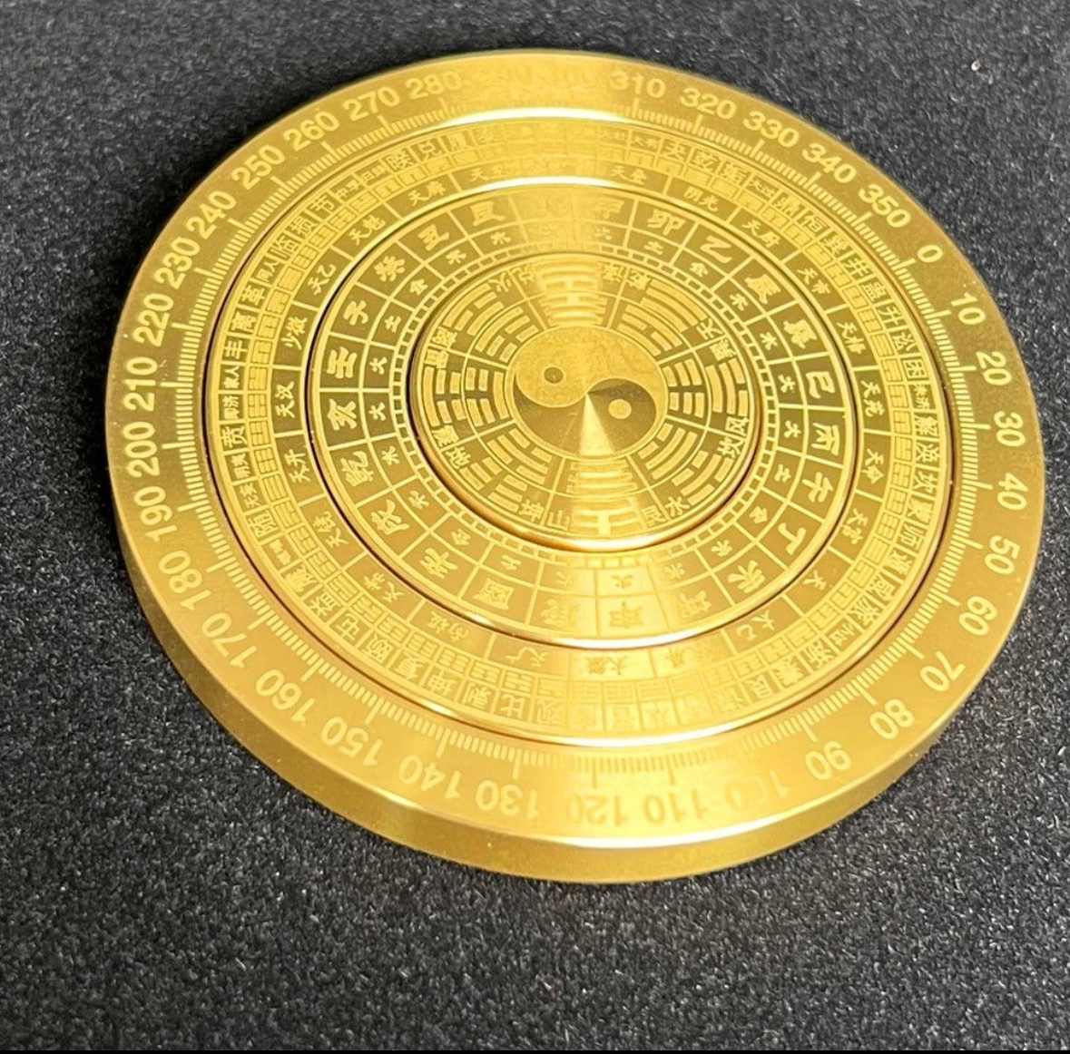 实心黄铜多层旋转指南针手把件【豪华版雕刻雕刻】高精度手工