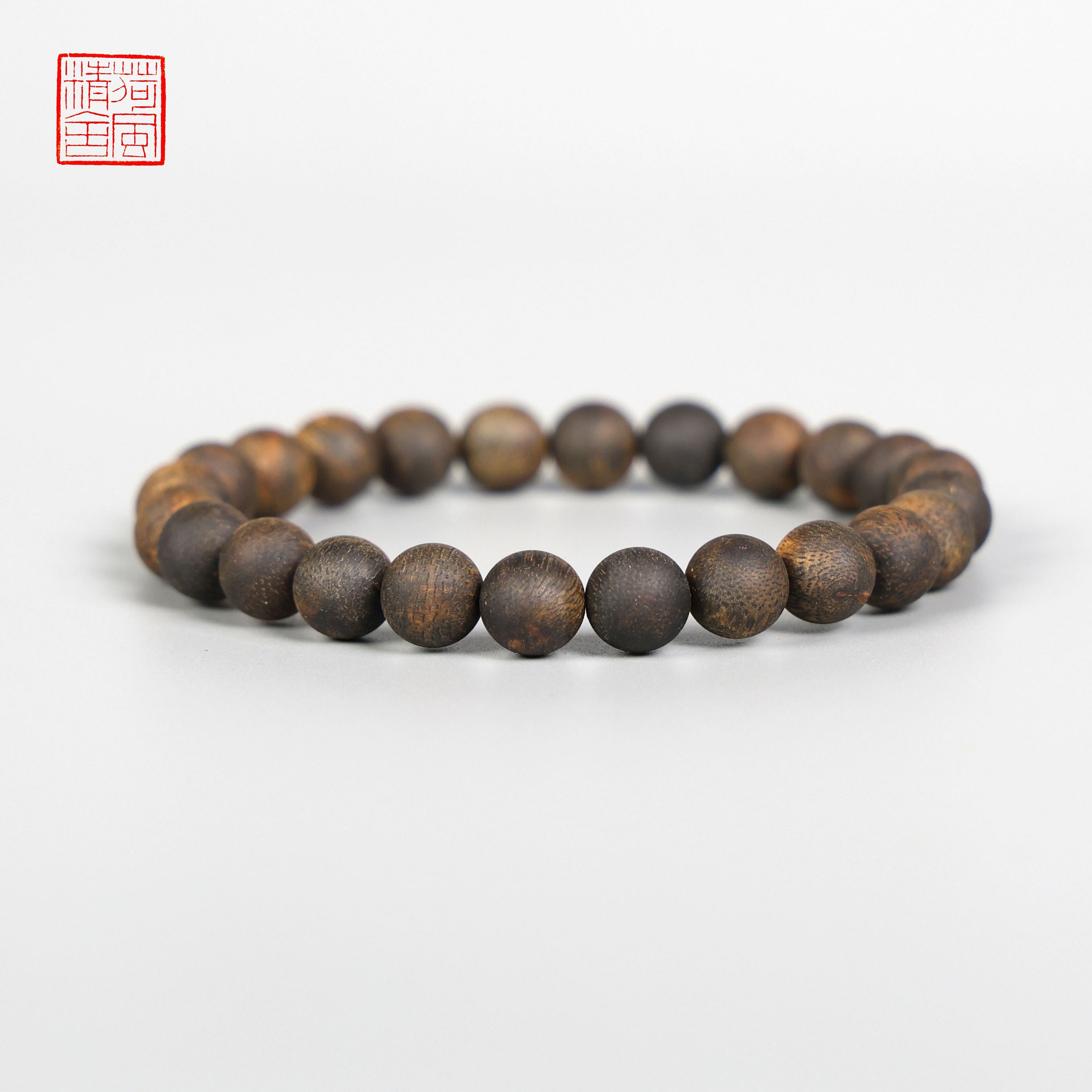 沉香【沉水高货】莺歌绿棋楠0.8圆珠油叶子沉水单圈手串-CX105