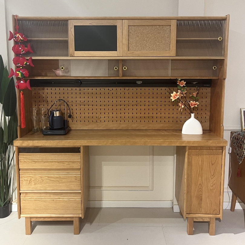 北欧简约风格实木樱桃木餐边柜花园餐边柜餐厅储物柜日式置物柜