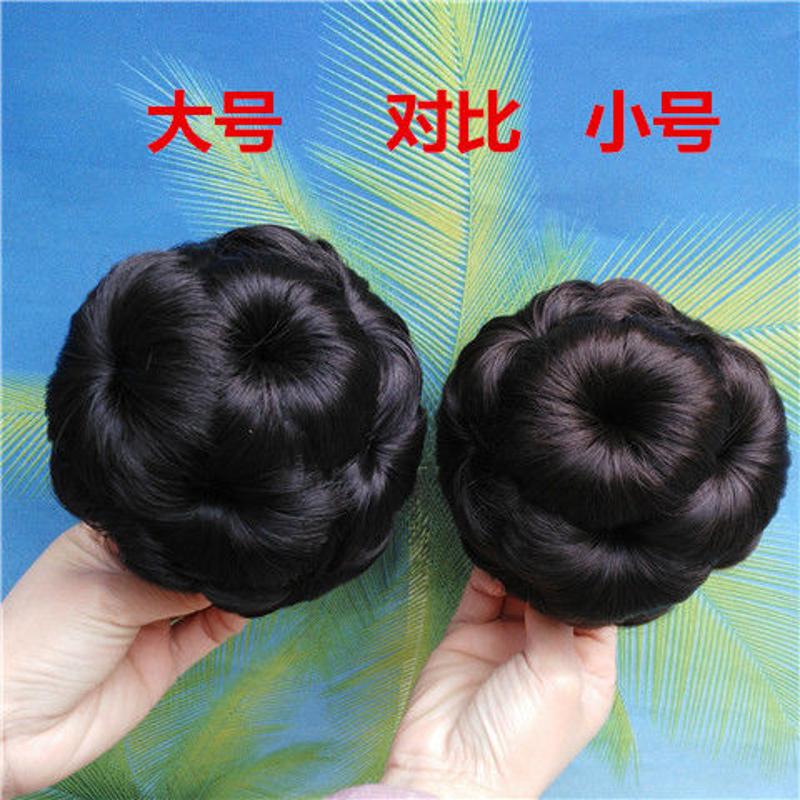 九朵花发包 爪夹式发包假发发包盘头花苞 抓夹式九朵花卷发包头女
