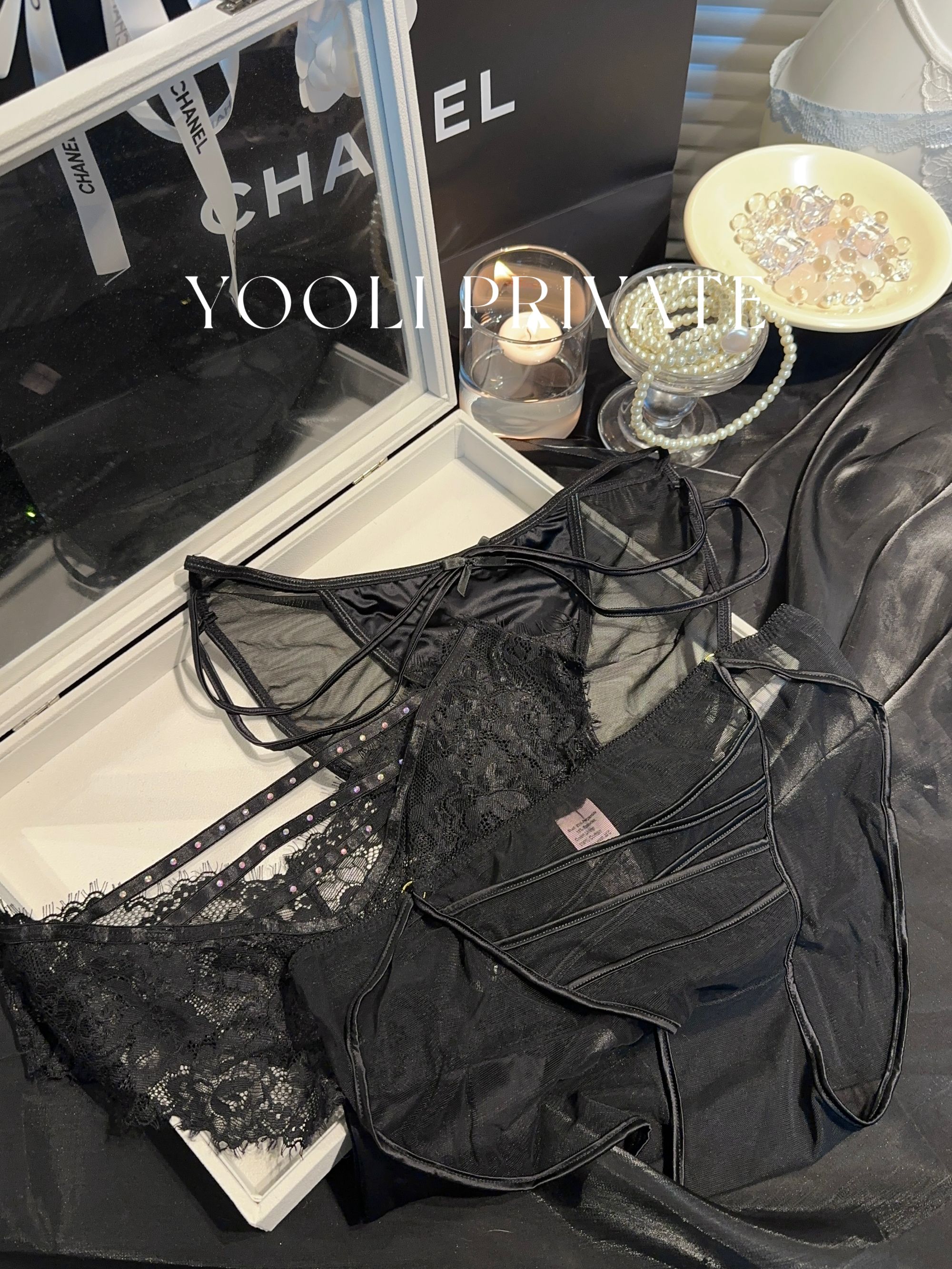 "午夜女神” 黑色系性感蕾丝内裤合集