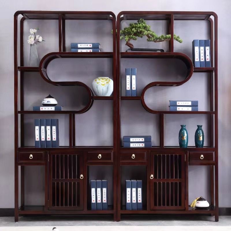 （多宝阁）印尼行云流水博古架收纳实用茶室美观尺寸空间茶室茶室架