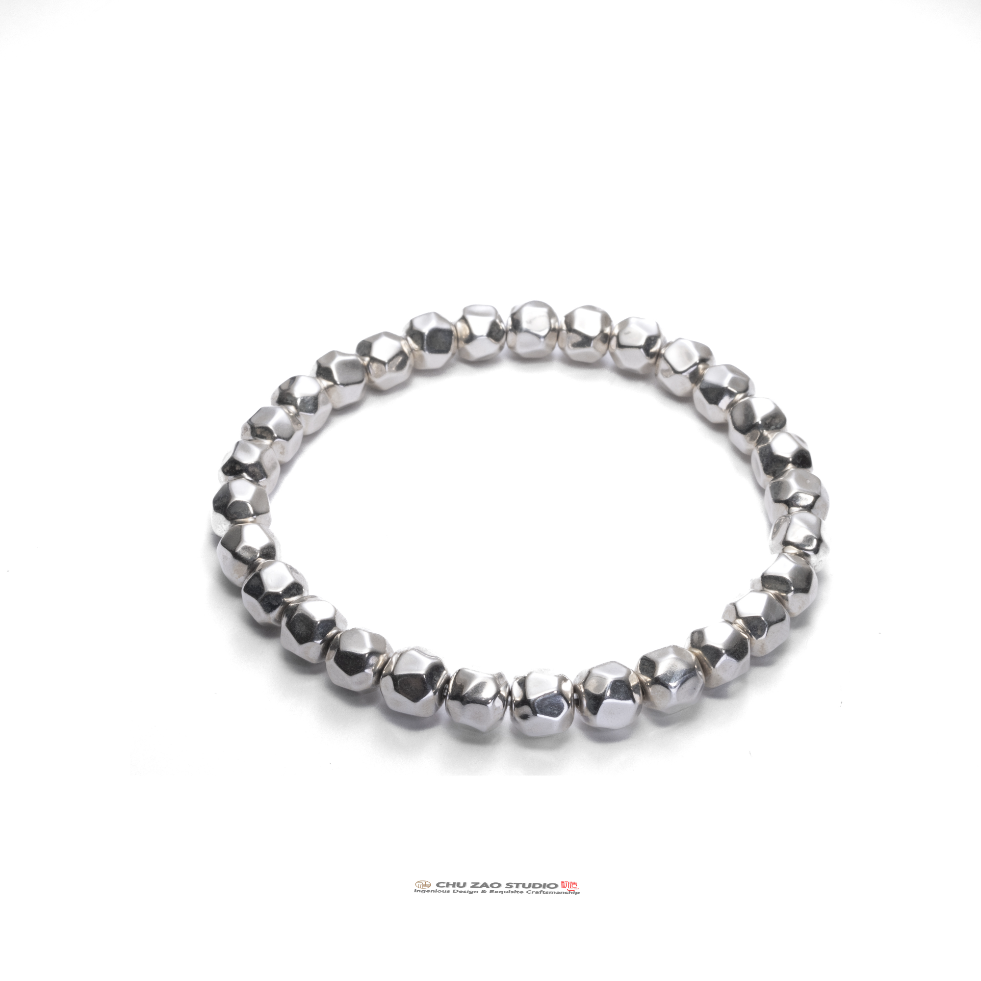 【初造】s925经典无相银单圈简约白色光面慕ter手链